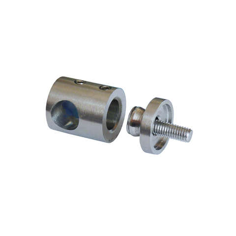 Connecteur en applique pour rond 10mm et plat ou tube carr Pour tube ou poteau inox 316 Conne