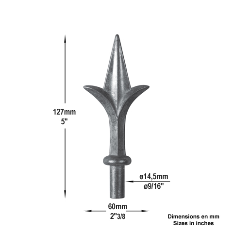 Pointe de lance aluminium 14,5mm Aluminium Pointe de lance