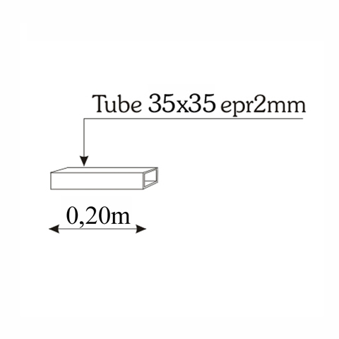 Tube pour abouter des tubes de pergolas section 35x35mm longueur 20cm pices dtaches Pergola 