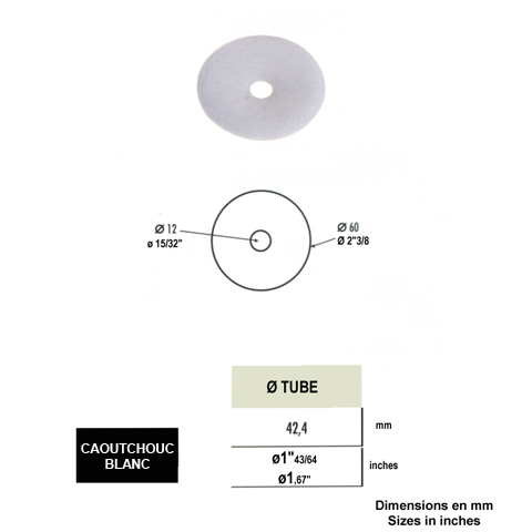 Rondelle caoutchouc blanc pour systme de marche Ensemble de serrage Systmes pour marches