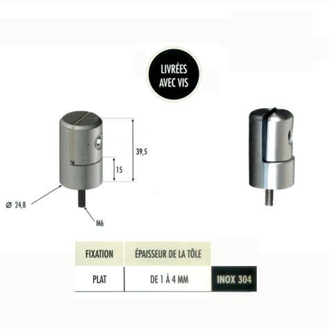 Pince  tle / plat pour plaque paisseur 1  4mm INOX304 Profil, raccord et pinces Encadrement