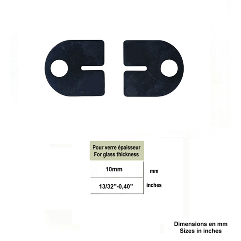 Jeu de 2 caoutchouc pour pinces rondes 64mm  verre epr 10mm Caoutchouc pour pinces rondes Caou