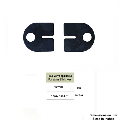 Jeu de 2 caoutchouc pour pinces rondes 64mm  verre epr 12mm Caoutchouc pour pinces rondes Caou