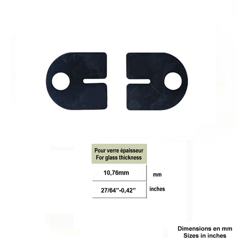 Jeu de 2 caoutchouc pour pinces rondes 40x50/55mm  verre epr 10,76mm Caoutchouc pour pinces ro