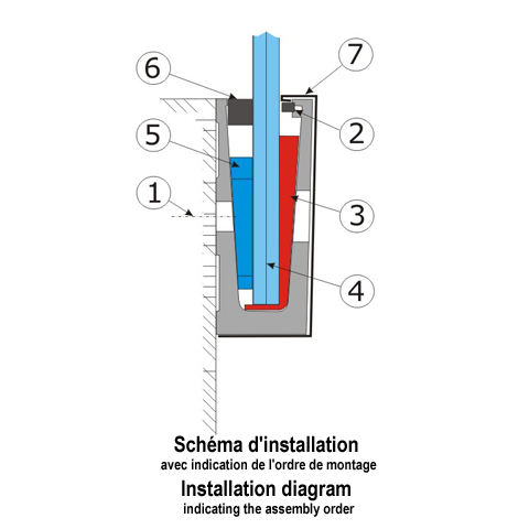 Profil aluminium pour garde coprs fixation  l`anglaise verre 12,76mm Pices pour fixation  l`