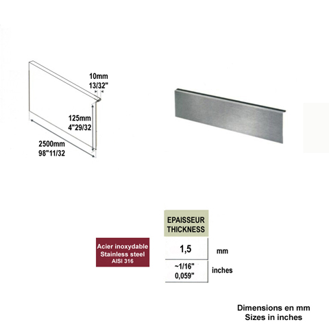 Revtement de finition frontale pour rail avec fixation au sol Pices pour fixation au sol Gard