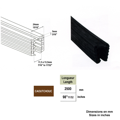 Joint caoutchouc pour main courante ronde 42,4mm 12,76  13,52mm Main courante ronde inox Gard