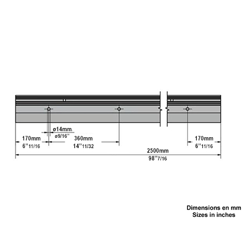 Profil en U aluminium pour garde corps fixation au sol dcale Fixation au sol dcale Profils