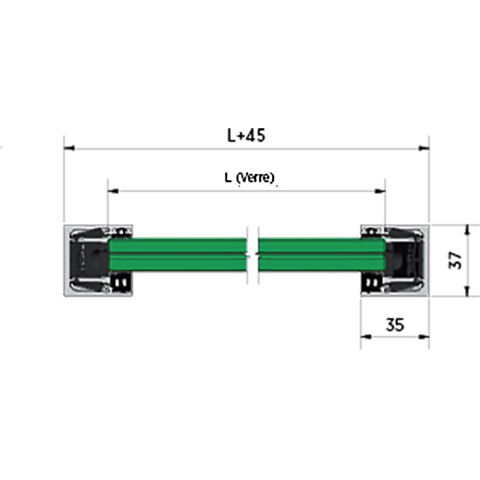 Kit pour verre 12,76mm pose en tableau Kit pour verre 12,76 ou 16,76mm Kit pour appui de fentr