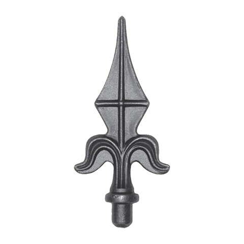 Fer- pointe de lance 130mm diametre 12mm en forme de lys en acier estamp Fleur de Lys Pointe d