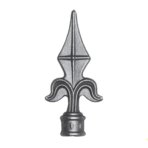 fer de lance- Pointe de lance 125mm diamtre 16mm en forme de fleur de lys Fleur de Lys Pointe 