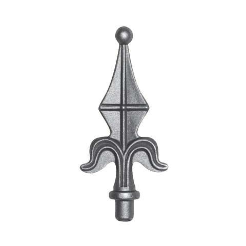 fer de lance - Pointe de lance 130mm diamtre 16mm en forme de fleur de lys estampe acier avec