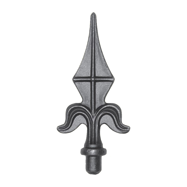 fer de lance - Pointe de lance 155mm diamètre 16mm en forme de fleur de lys fer estampé Fleur d