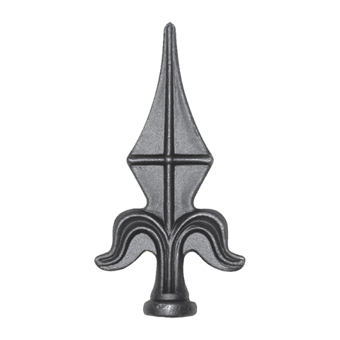 Fer de lance - Pointe de lance 135mm collerette 27mm fleur de lys raccordement  souder Fleur d