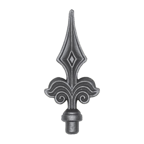 Fer de lance - Pointe de lance 135mm diamtre 12mm fleur de lys acier  souder Fleur de Lys Poi