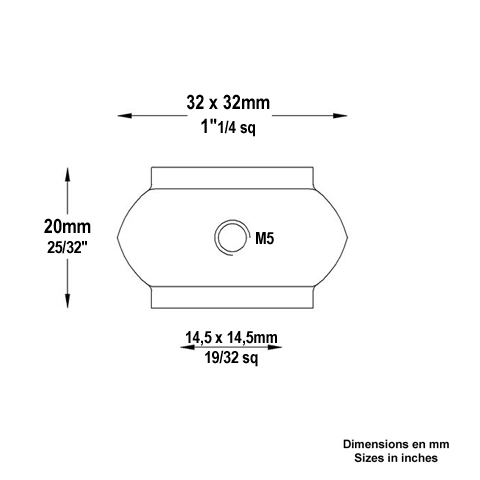 Garniture courte fonte 14x14mm En fonte  bloquer Garniture et manchon