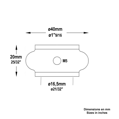 Garniture courte laiton poli 16mm En laiton poli verni Garniture et manchon