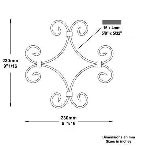 Panneau dcoratif H230mm 16x4mm Panneau dco Panneau dcoratif