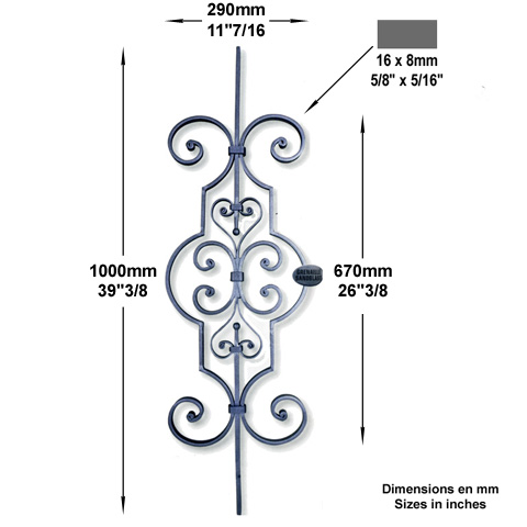 Panneau dco H1000mm 16x8mm Panneau dco Panneau dcoratif