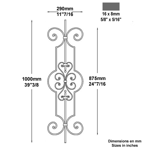 Panneau dco H1000mm 16x8mm Panneau dco Panneau dcoratif