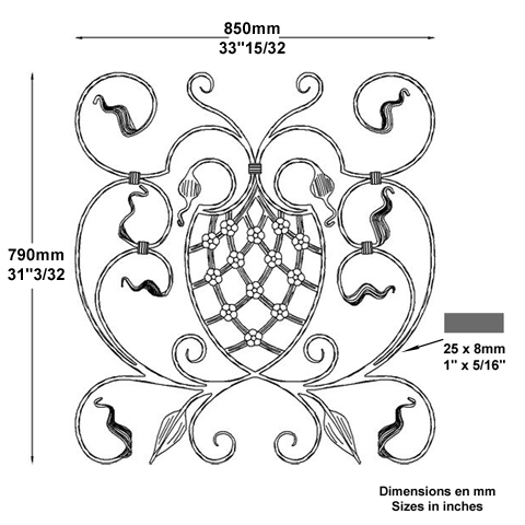 Panneau dco H790mm 25x8mm Panneau dco Panneau dcoratif