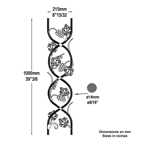 Panneau dco H1000mm 14mm Balustre dco Panneau dcoratif