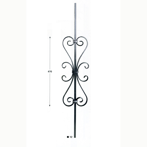 Balustre assembl H900mm 12x12mm Acier assembl Balustre