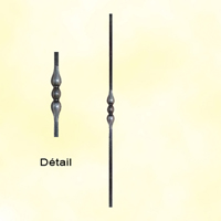 Accessoires Fer Forg Balustre forg H900mm 14x14mm Balustre forg H1000mm 14mm Balustre forg