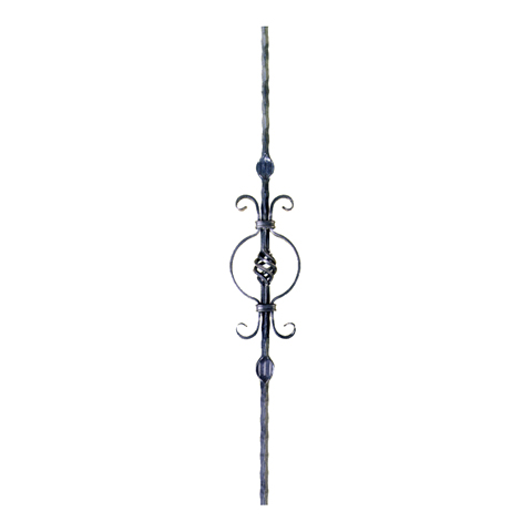 Balustre  motifs H950mm 12x12mm Acier martel Balustre