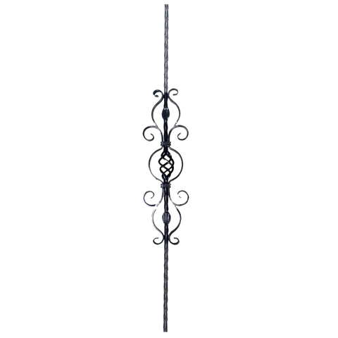 Balustre  motifs H950mm 12x12mm Acier martel Balustre