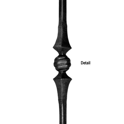 Balustre bross H1000mm 14x14mm Acier forg bross Balustre