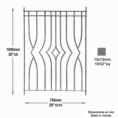 Panneau art dco H1000x760 12x12mm Panneau Art Dco Panneau dcoratif