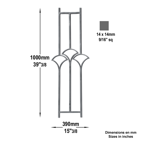 Panneau dco H1000x390 14x14mm Panneau lotus Panneau dcoratif