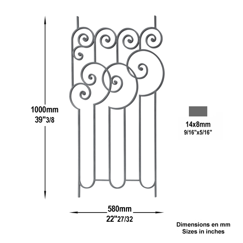 Panneau art dco H1000x580 14x8mm Panneau Art Dco Panneau dcoratif