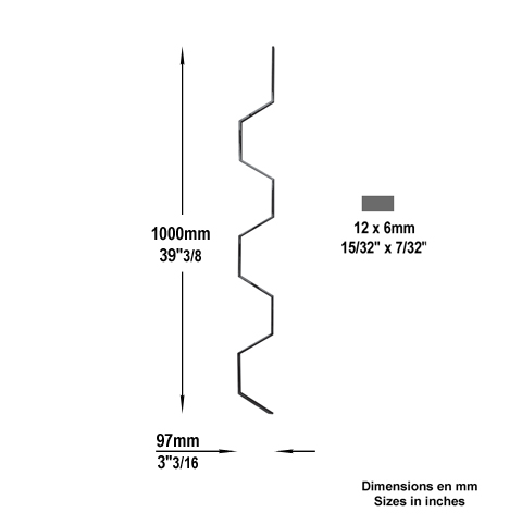 Demi-panneau dco H1000x97 12x6mm Panneau Effet 3D Panneau dcoratif