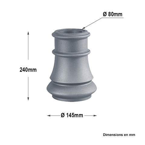 Base ou chapiteau 80mm H240mm Elments de poteaux pices dtaches Poteau colonne