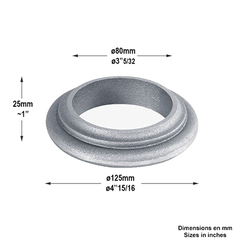 Bague pour tube lisse 80mm Elments de poteaux pices dtaches Poteau colonne