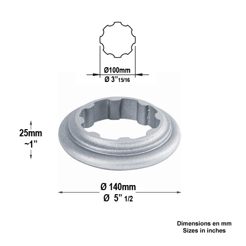 Bague pour tube cannel 100mm Elments de poteaux pices dtaches Poteau colonne