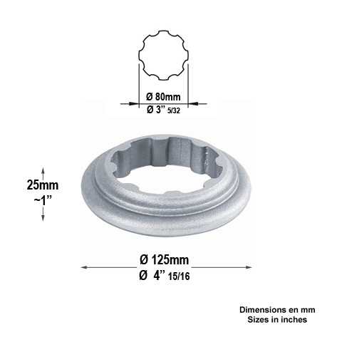 Bague pour tube cannel 80mm Elments de poteaux pices dtaches Poteau colonne