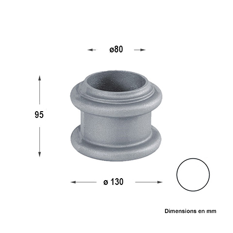 Rondelle pour tube lisse 80mm Elments de poteaux pices dtaches Poteau colonne