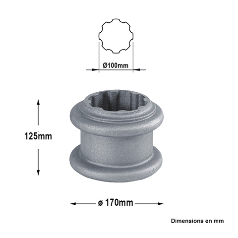 Rondelle pour tube cannel 100mm Elments de poteaux pices dtaches Poteau colonne