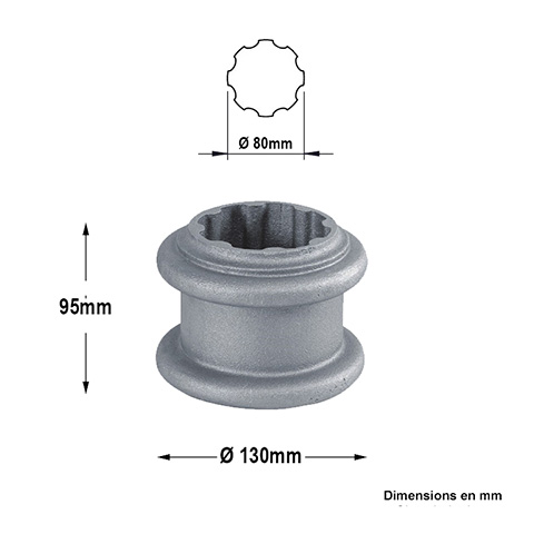 Rondelle pour tube cannel 80mm Elments de poteaux pices dtaches Poteau colonne