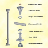 Accessoires Fer Forg Poteau colonne 80mm cannel H2735mm Poteau colonne 80mm cannel H2735mm