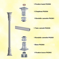 Accessoires Fer Forg Poteau colonne 80mm cannel H2735mm Poteau colonne 80mm cannel H2735mm