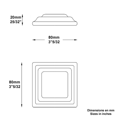 Cache scellement 80x80mm plein Cache scellement