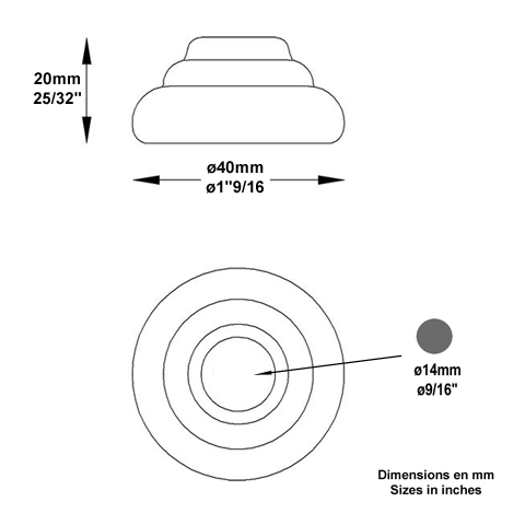 Cache scellement 40mm pour 14mm Cache scellement