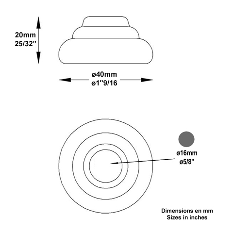 Cache scellement 40mm pour 16mm Cache scellement