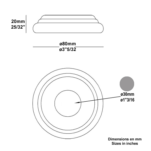 Cache scellement 80mm pour 30mm Cache scellement