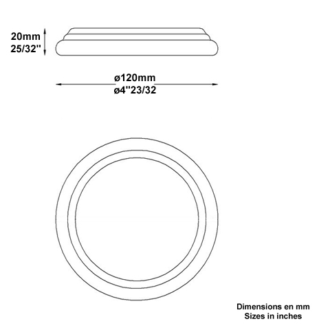 Cache scellement 120mm plein Cache scellement