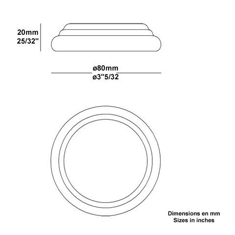 Cache scellement 80mm plein Cache scellement